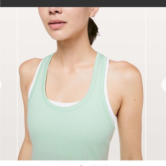NWT New LULULEMON Swiftly Tech Racerback Tank Top DELM Delicate Mint Green 8 10 - Picture 3 of 6